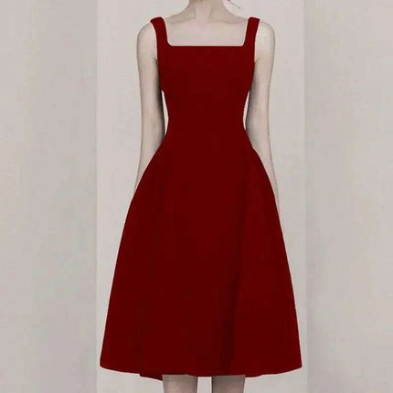 Timeless Elegance Black Silk Midi Dress - Classic Audrey Hepburn Inspired Gown - Très Elite