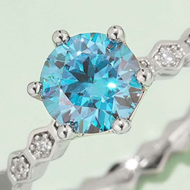 Timeless Elegance Lab-Diamond Sterling Silver Ring with Certification