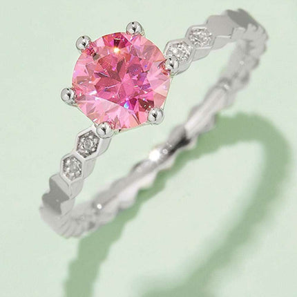 Timeless Elegance Lab-Diamond Sterling Silver Ring with Certification