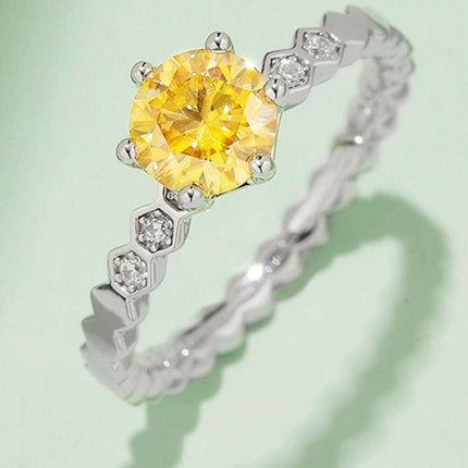 Timeless Elegance Lab-Diamond Sterling Silver Ring with Certification