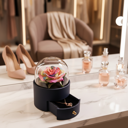 Timeless Elegance: Preserved Rose Jewelry Box Gift Set with Complimentary Necklace - Très Elite