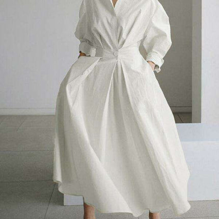 Timeless Elegance Solid Color Shirt Dress - Must-Have Fashion Essential for Every Woman