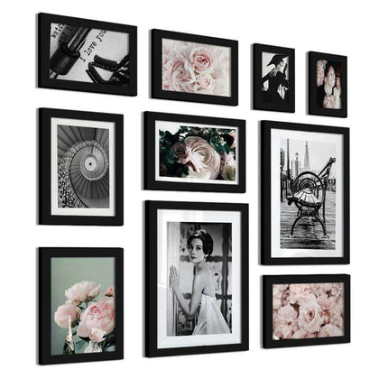 Timeless Family Memories Wooden Photo Frame Collection - 10 Piece Set - Très Elite