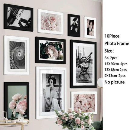 Timeless Family Memories Wooden Photo Frame Collection - 10 Piece Set..