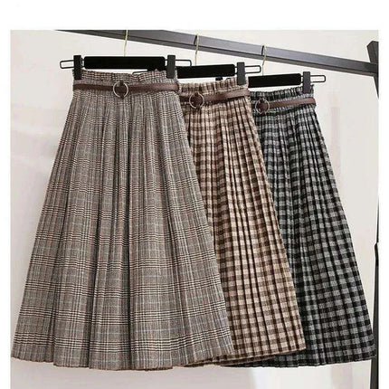 Timeless High-Waisted Plaid Maxi Skirt - Essential for Autumn-Winter - Très Elite