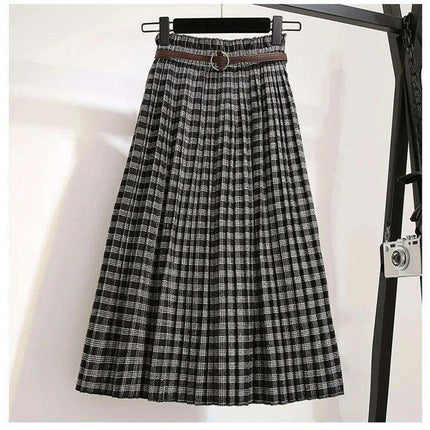 Timeless High-Waisted Plaid Maxi Skirt - Essential for Autumn-Winter - Très Elite