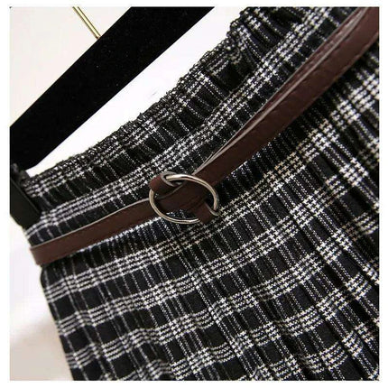 Timeless High-Waisted Plaid Maxi Skirt - Essential for Autumn-Winter - Très Elite