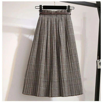 Timeless High-Waisted Plaid Maxi Skirt - Essential for Autumn-Winter - Très Elite