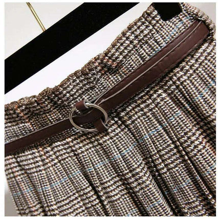 Timeless High-Waisted Plaid Maxi Skirt - Essential for Autumn-Winter - Très Elite