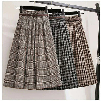 Timeless High-Waisted Plaid Maxi Skirt - Essential for Autumn-Winter - Très Elite