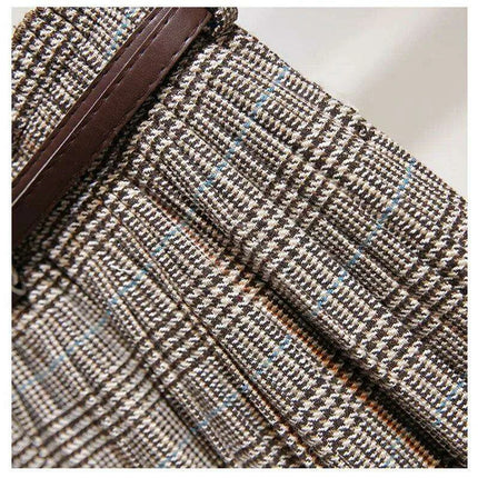 Timeless High-Waisted Plaid Maxi Skirt - Essential for Autumn-Winter - Très Elite