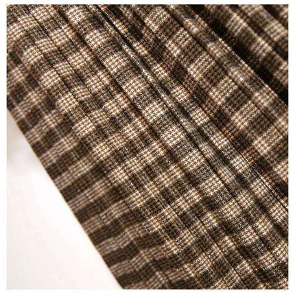 Timeless High-Waisted Plaid Maxi Skirt - Essential for Autumn-Winter - Très Elite