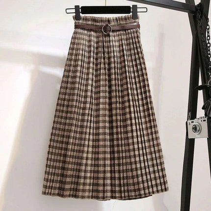 Timeless High-Waisted Plaid Maxi Skirt - Essential for Autumn-Winter - Très Elite