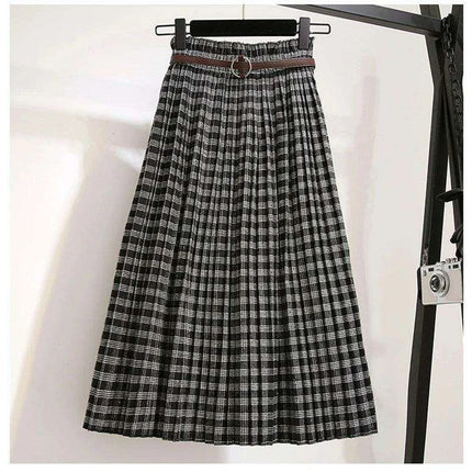 Timeless High-Waisted Plaid Maxi Skirt - Essential for Autumn-Winter - Très Elite