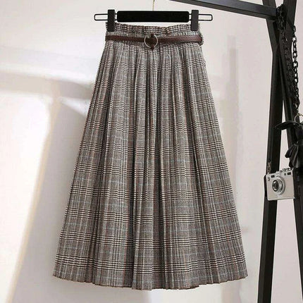 Timeless High-Waisted Plaid Maxi Skirt - Essential for Autumn-Winter - Très Elite