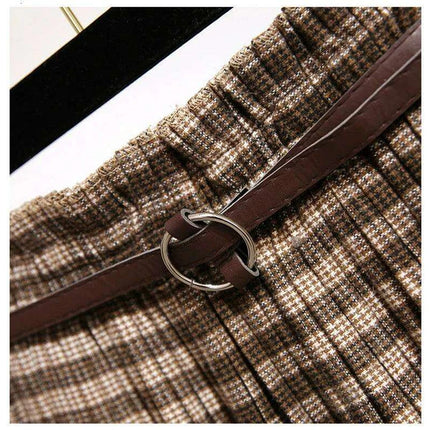Timeless High-Waisted Plaid Maxi Skirt - Essential for Autumn-Winter - Très Elite