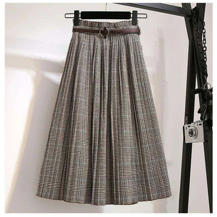 Timeless High-Waisted Plaid Maxi Skirt - Essential for Autumn-Winter - Très Elite