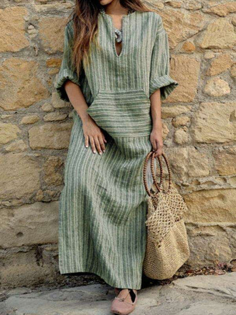 Timeless Striped Maxi Dress for Effortless Style