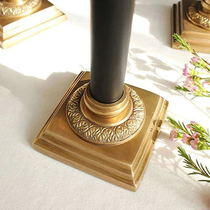 Timeless Vintage Brass Candle Holders - European Elegance for Intimate Dinners and Home Styling - Très Elite