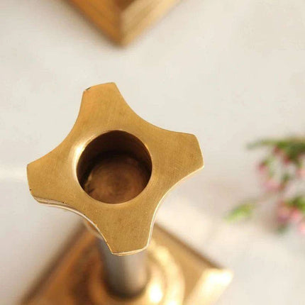 Timeless Vintage Brass Candle Holders - European Elegance for Intimate Dinners and Home Styling - Très Elite