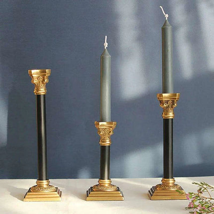 Timeless Vintage Brass Candle Holders - European Elegance for Intimate Dinners and Home Styling - Très Elite