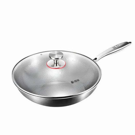 Titanium Excellence: Non-Stick Hammer-Printed Flat Bottom Wok for Gourmet Home Cooking - Très Elite