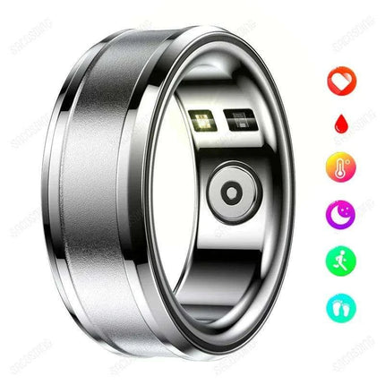 Titanium Smart Health Tracking Ring with Waterproof Capabilities..