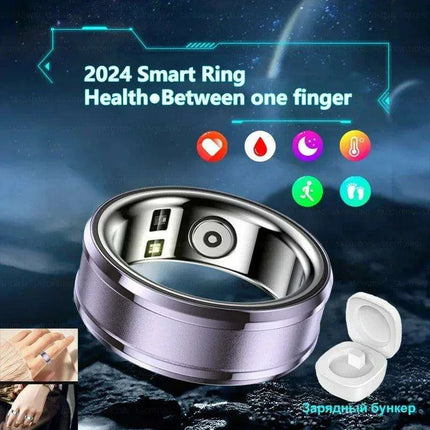 Titanium Smart Health Tracking Ring with Waterproof Capabilities..