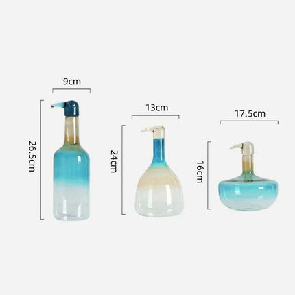 Toucan-Inspired Gradient Glass Vase: A Chic and Multifunctional Home Accent- Très Elite- Très Elite