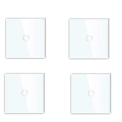 Touch Control Dual Location Stair Light Switch with Crystal Glass Panel in Modern White and Grey..