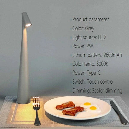 Touch-Sensitive LED Night Light with Customizable Brightness and Rechargeable Battery - Ideal for Children's Rooms, Hotels, and Nightstands - Très Elite