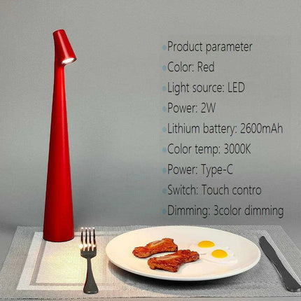 Touch-Sensitive LED Night Light with Customizable Brightness and Rechargeable Battery - Ideal for Children's Rooms, Hotels, and Nightstands - Très Elite