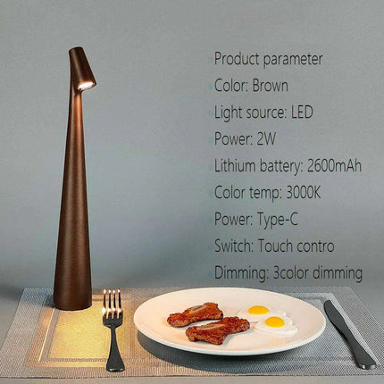 Touch-Sensitive LED Night Light with Customizable Brightness and Rechargeable Battery - Ideal for Children's Rooms, Hotels, and Nightstands - Très Elite