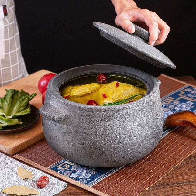 Traditional Clay Soup and Sauce Pot for Gas Stove - Healthy Cookware for Nourishing Meals