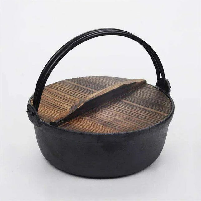 Traditional Japanese Cast Iron Sukiyaki Pot - Elevate Your Home Cooking Experience