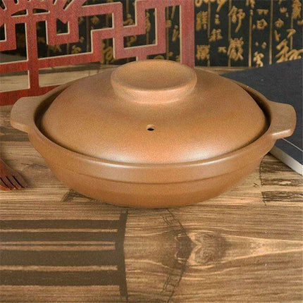Traditional Unglazed Chinese Clay Casserole - Authentic Stew Pot for Gas Stove Cooking - Très Elite