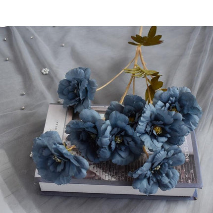 Tranquil Blue Mist Peony & Rose Silk Arrangement