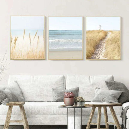 Tranquil Coastal Retreat Canvas Art Collection for Calming Home and Office Environments - Très Elite