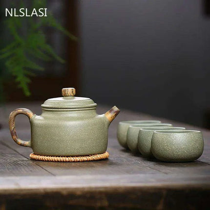Tranquil Elegance: Handcrafted 5-Piece Serenity Purple Clay Tea Set for the Ultimate Tea Experience - Très Elite