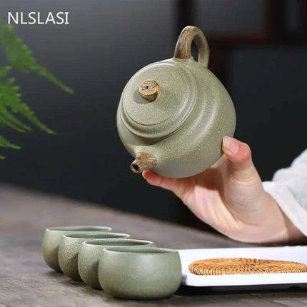 Tranquil Elegance: Handcrafted 5-Piece Serenity Purple Clay Tea Set for the Ultimate Tea Experience - Très Elite