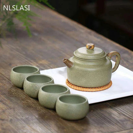 Tranquil Elegance: Handcrafted 5-Piece Serenity Purple Clay Tea Set for the Ultimate Tea Experience - Très Elite