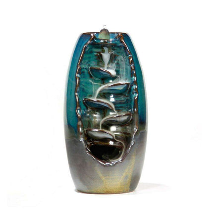 Tranquil Lotus Blossom Ceramic Backflow Incense Burner - Handcrafted Aromatherapy Furnace Artisan Elegance - Très Elite