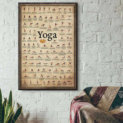 Tranquil Yoga Ashtanga Pose Chart Wall Art Canvas - Premium Zen Home Decor Piece..