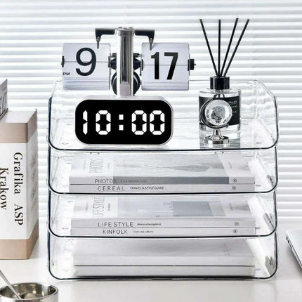 Transparent Acrylic A4 File Storage Organizer - Stackable Desktop Rack for Papers and Magazines - Très Elite