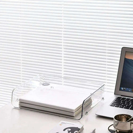 Transparent Acrylic A4 File Storage Organizer - Stackable Desktop Rack for Papers and Magazines - Très Elite