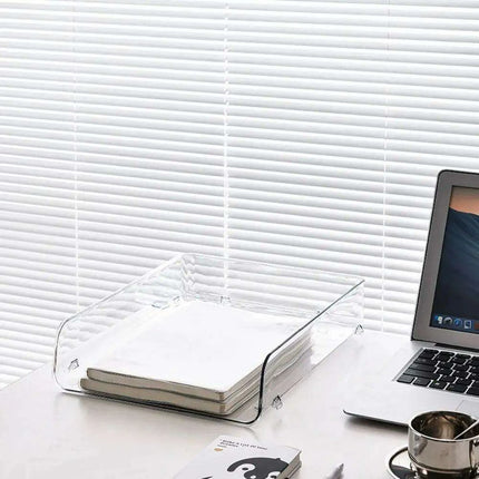 Transparent Acrylic A4 File Storage Organizer - Stackable Desktop Rack for Papers and Magazines - Très Elite