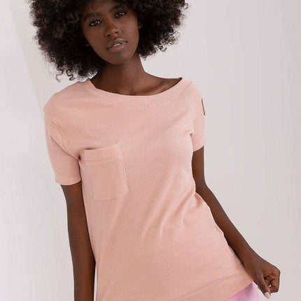 Trendy Asymmetrical Neck Ribbed Top