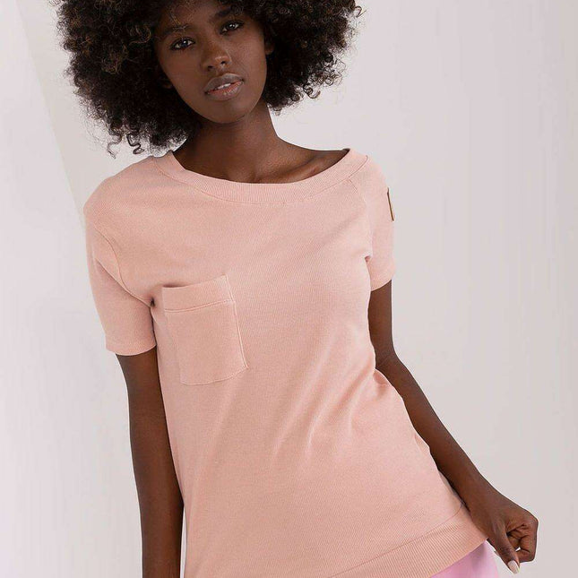 Trendy Asymmetrical Neck Ribbed Top