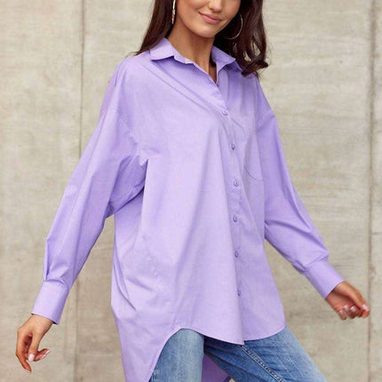 Trendy Asymmetrical Oversized Long Sleeve Top for Women
