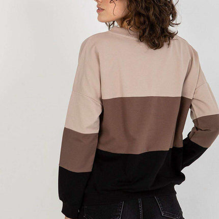 Trendy Colorblock Heart Neckline Sweatshirt For Women - Très Elite